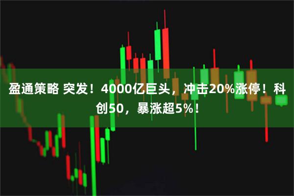 盈通策略 突发!4000亿巨头,冲击20%涨停!科创50,暴涨超5%!